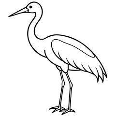 Minimalist Stork Line Art Vector