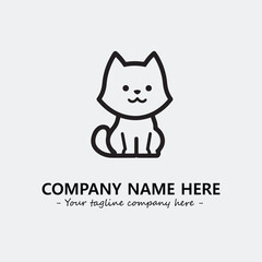 Cat illustration black and white for logo company vector image