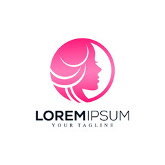 Abstract women face logo design