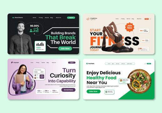 Website Landing Page UI Header Layout