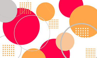 abstract red orange gray multi circles geometric shapes overlapping modern funny style abstract background