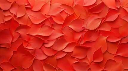 Obraz premium Abstract background made up of multiple overlapping red leaves. the leaves are arranged in a random pattern, creating a sense of depth and dimension.