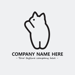 Cat illustration black and white for logo company vector image