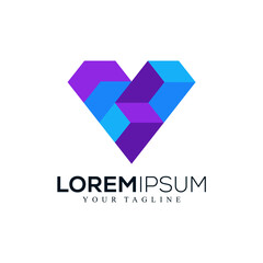 Abstract letter v logo design