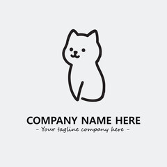 Cat illustration black and white for logo company vector image