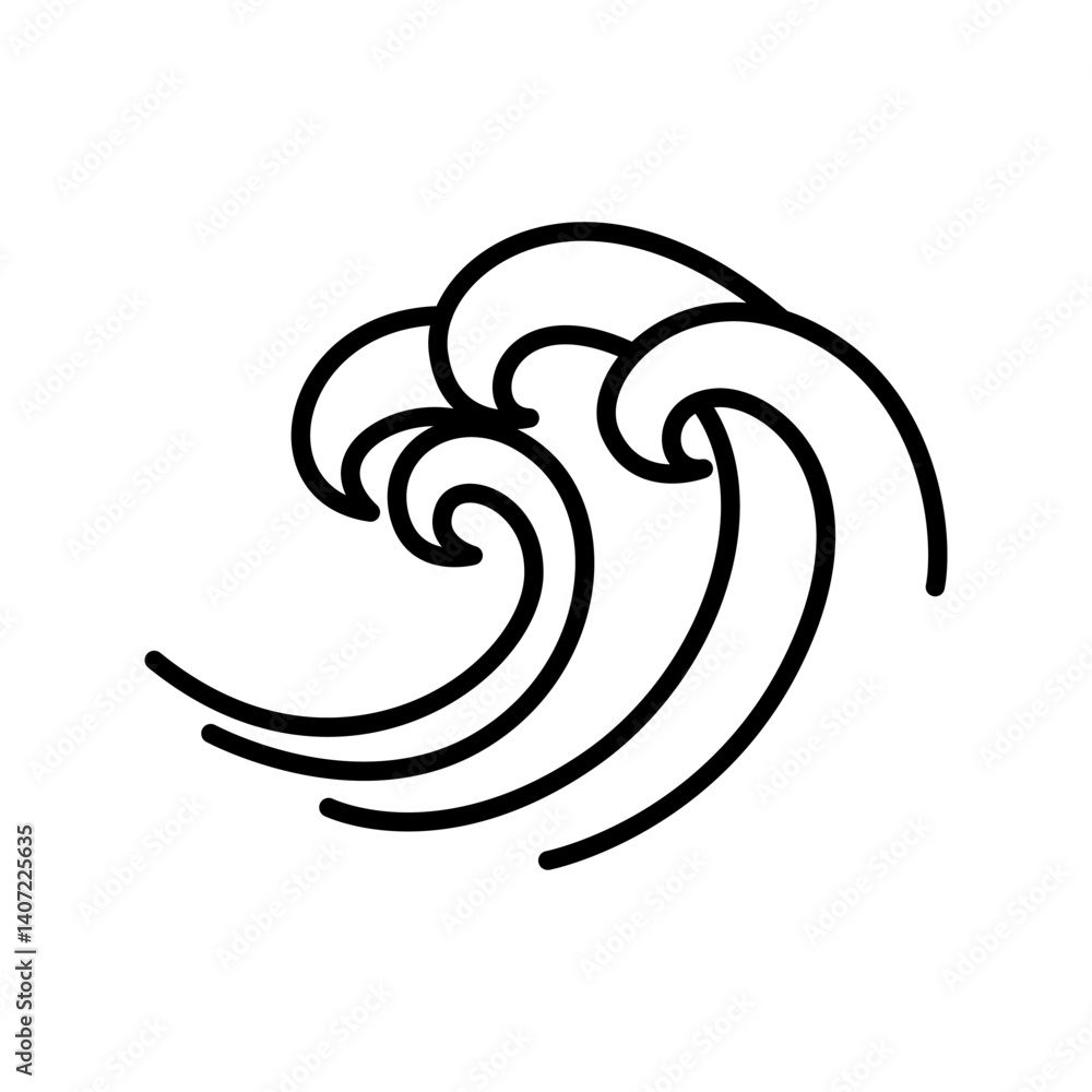 Poster marine port icon. outline linear vector symbol. linear style illustration with editable stroke isola