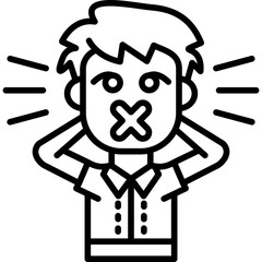 No Talking Icon Vector Element