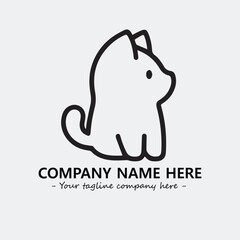 Cat illustration black and white for logo company vector image