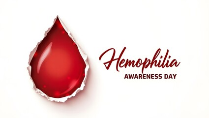 Hemophilia Awareness April 17 Vector with Artistic Layered Red Blood Drop