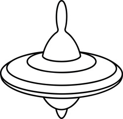 Spinning Top Icon Line Art Vector | Toy, Classic Play & Childhood Outline Design