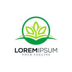 Abstract circle leaf logo design