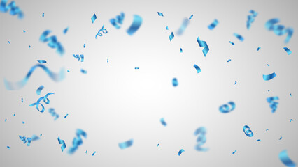 blue confetti explosion and ribbon background vector	