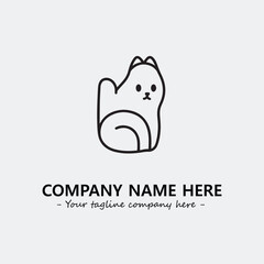 Cat illustration black and white for logo company vector image