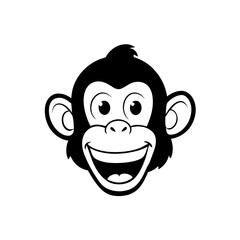 monkey head with a big smile.
