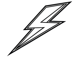 Fototapeta premium Thunderbolt line art silhouette vector for energy, power, and storm themes