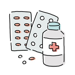 シンプルな薬をイメージしたイラスト素材