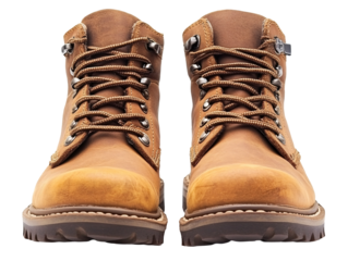 a pair of brown boots