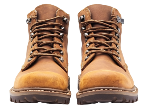 a pair of brown boots