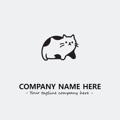 Cat illustration black and white for logo company vector image