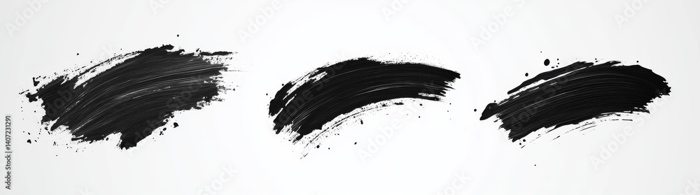Aufkleber the large set of brush paint ink shapes contains brush stroke elements that are simultaneously unite