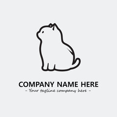 Cat illustration black and white for logo company vector image