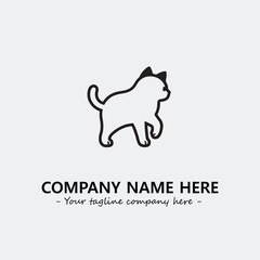 Cat illustration black and white for logo company vector image