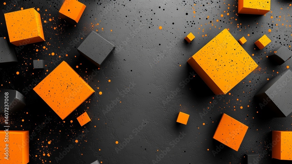 Poster a modern abstract wallpaper background image showcasing a combination of triangles and cubes