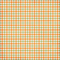 Orange, yellow, and green gingham check pattern with soft woven texture. Seamless bright checkered background, ideal for summer designs, fabric, wallpaper, packaging, and playful decor.