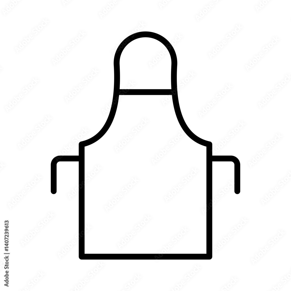 Aufkleber minimalist chef apron icon with neck loop and side straps - flat icon for apps and websites