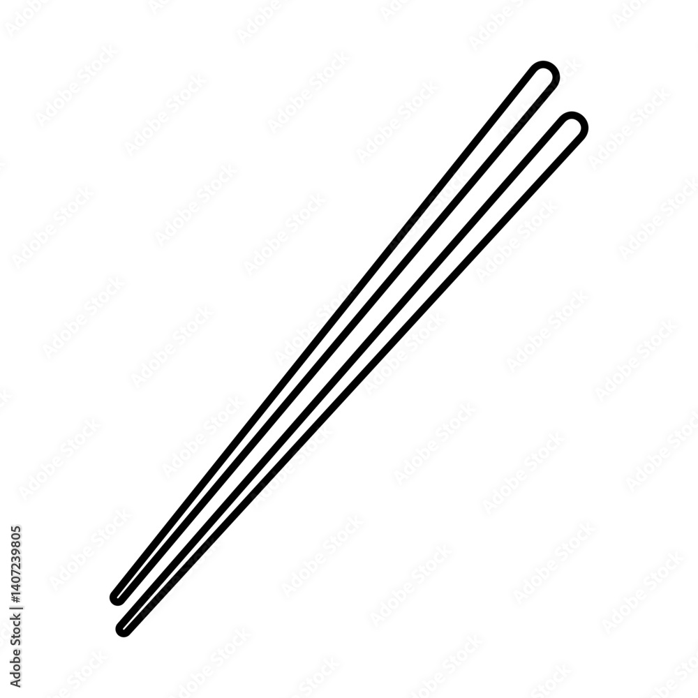Aufkleber minimalist chopsticks icon with parallel alignment - flat icon for apps and websites