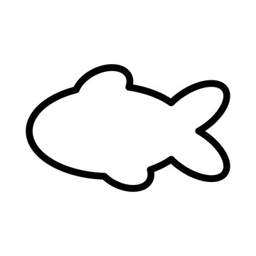 recommend clip art: minimalist fish icon with simple black outline - flat icon for apps and websites
                    