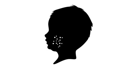 Scarlet fever symbol, black isolated