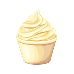 Creamy vanilla frozen yogurt in a cup a delicious dessert treat