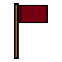 Obraz premium Single Red Flag Pixel Art Icon