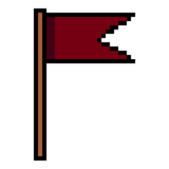 Obraz premium Single Red Flag Pixel Art Icon