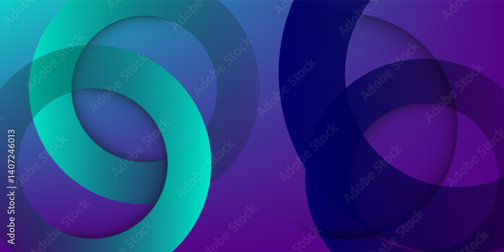Poster abstract overlapping lines and circles geometric background with gradient colors