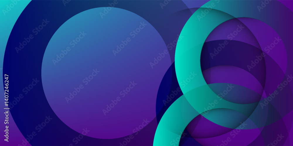 Poster abstract overlapping lines and circles geometric background with gradient colors