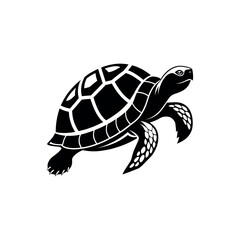 tortoise silhouette logo vector line art logo design