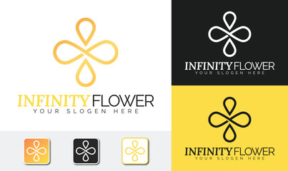 Infinity Flower Logo Design vector template for Branding.