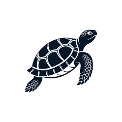 tortoise silhouette logo vector line art logo design