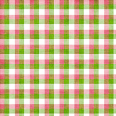 Green plaid gingham, scottish tartan texture, grid graph paper with rhombus squares pattern, picnic napkin and curtain tablecloth, vector seamless geometric checkered fabric