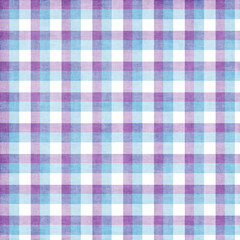 Blue plaid gingham, scottish tartan texture, grid graph paper with rhombus squares pattern, picnic napkin and curtain tablecloth, vector seamless geometric checkered fabric