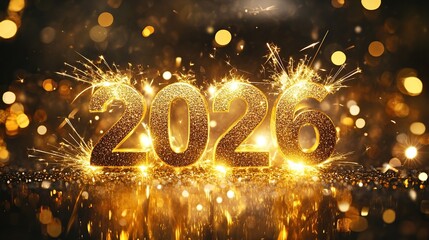 2026 New Year Sparkler Gold Celebration.
