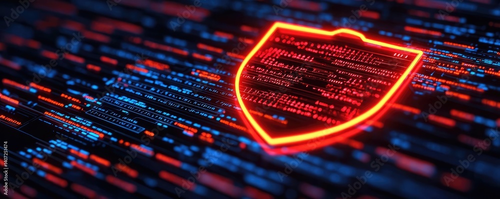 Poster cloud ai for medical data risk intelligence and technology concept. digital shield symbolizing cyber