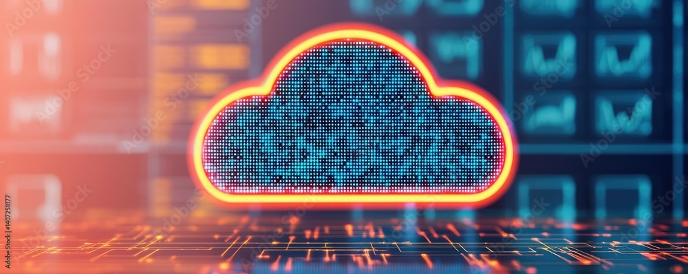 Poster cloud ai for medical data secure learning and future concept. modern cloud computing graphic with vi