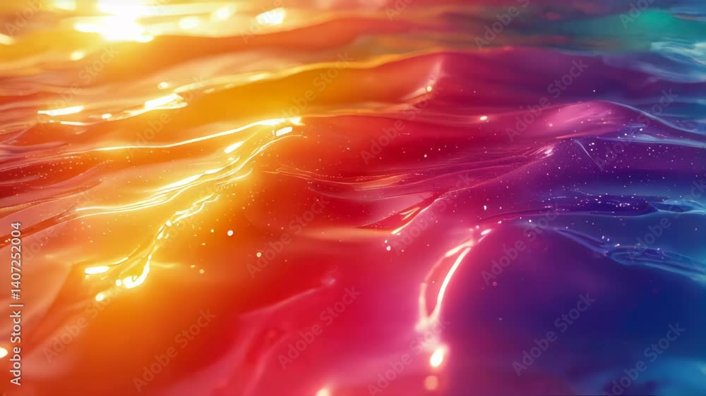Poster a mesmerizing abstract holographic background featuring shimmering gradients of vibrant colors in wa