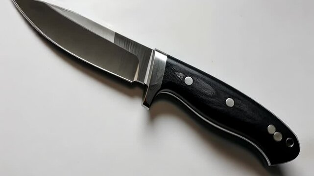 Sleek Black and Silver Hunting Knife