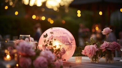 garden pink globe
