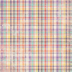 Vintage rainbow plaid gingham, scottish tartan texture, grid graph paper with rhombus squares pattern, picnic napkin and curtain tablecloth, vector seamless geometric checkered fabric
