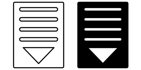 Dropdown Icon Outline Glyph Style - Menu, Selection, User Interface
